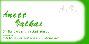 anett valkai business card